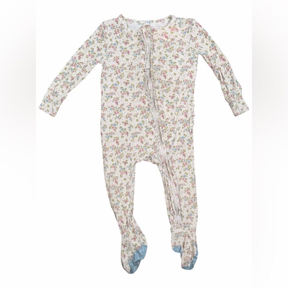 Posh Peanut Pink & Blue Prairie Cottage Core Floral Zippy